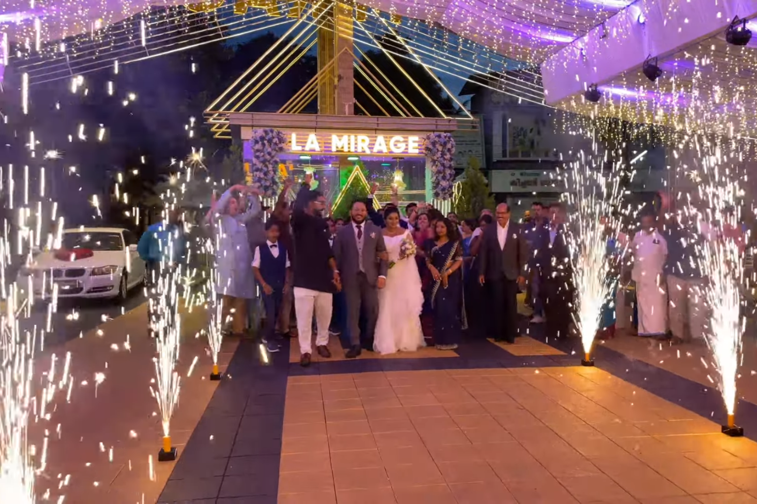 entrance cool fire - LA Mirage Koratty - Best Wedding hall in Kerala